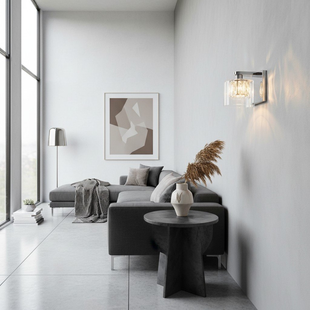 Glomara Sculpted Metal Wall Lamp – Transitional Sconce Ambient Lighting for Bedrooms and Entryways