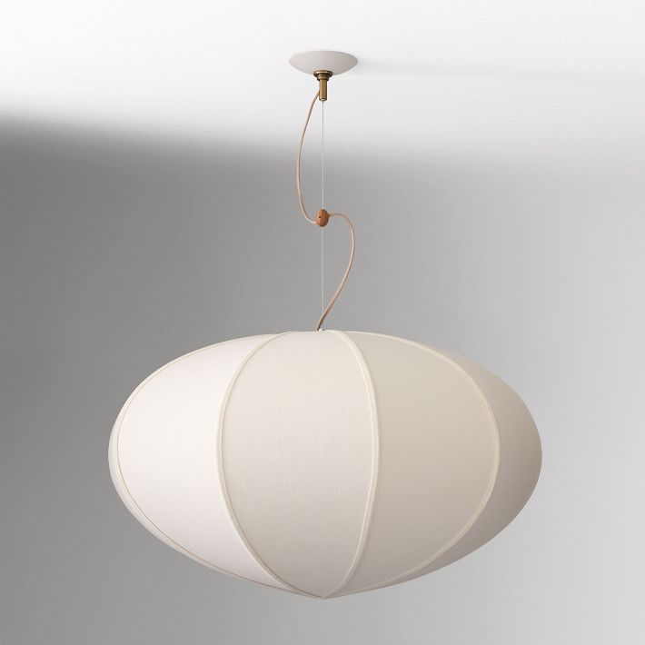 Alvian Pendant Light - Linen Shade with Adjustable Height for Cozy Dining