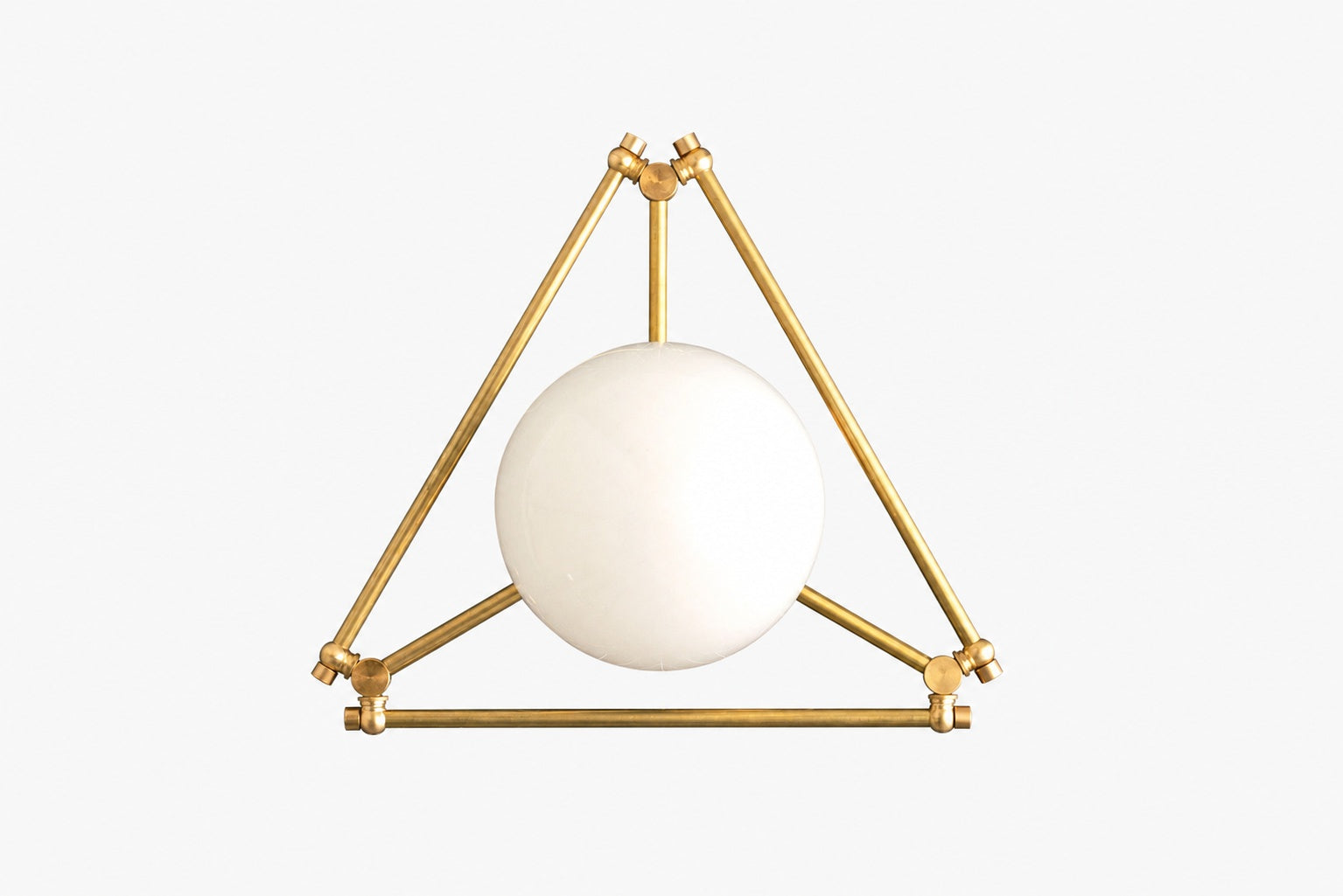 Glorica Glass Geometric Brass Ceiling Lamp - Hand-Blown Globe Design