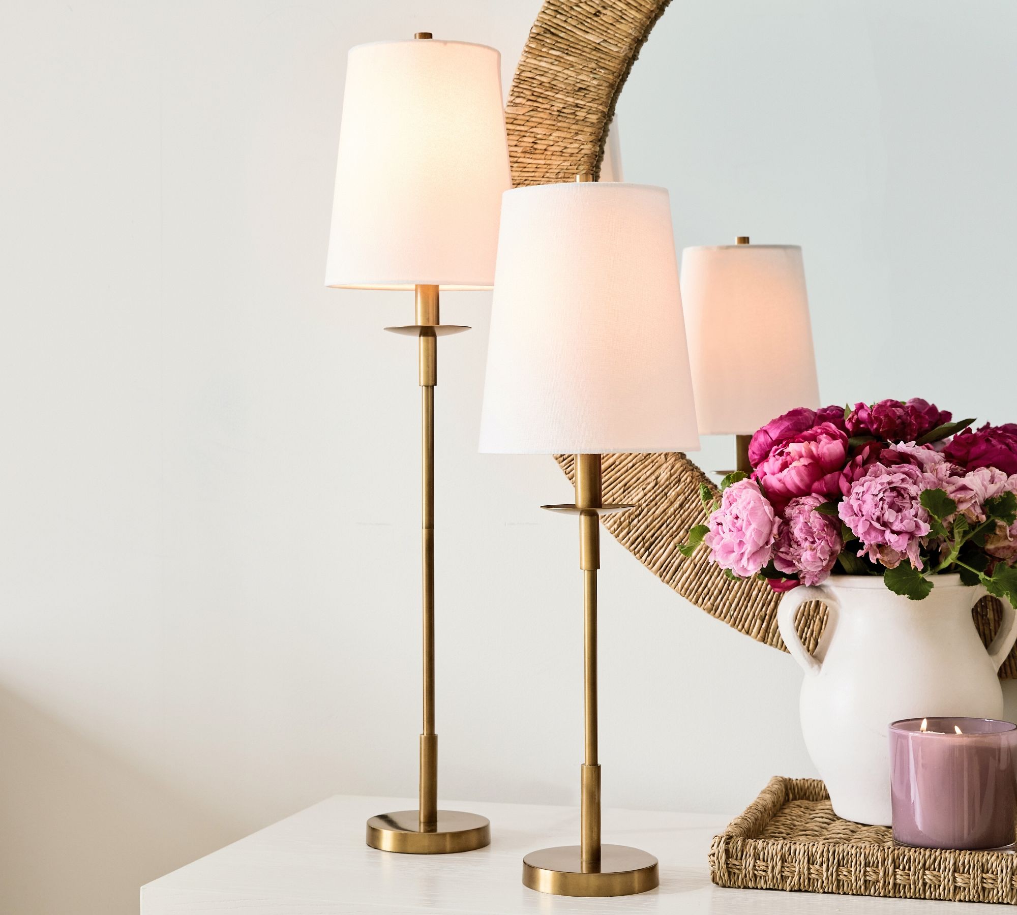 Rowan Modern Iron Table Lamp - Industrial Farmhouse Linen Bedside Reading Light