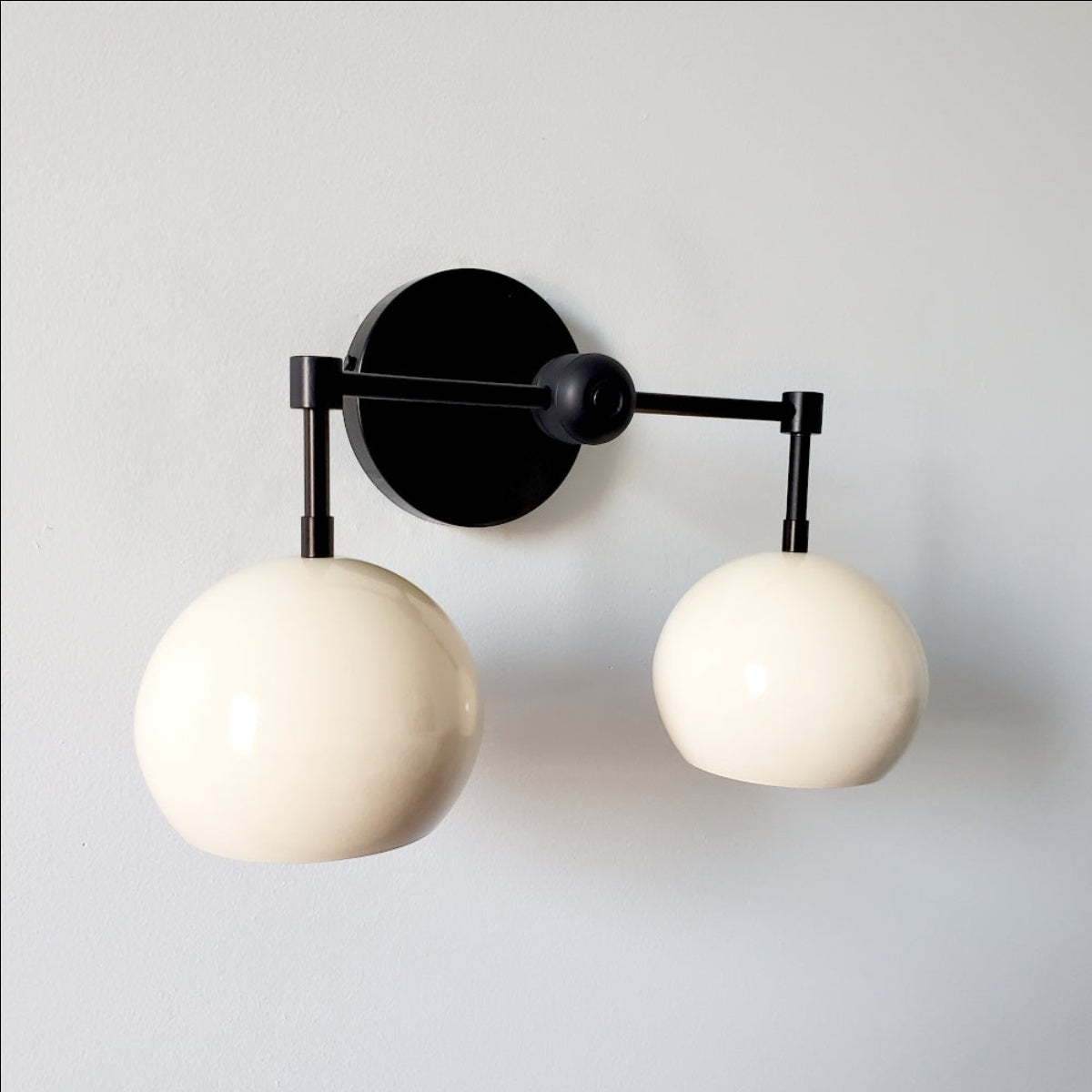 White Shades Wall Sconce - Double Head Vanity Bathroom Light