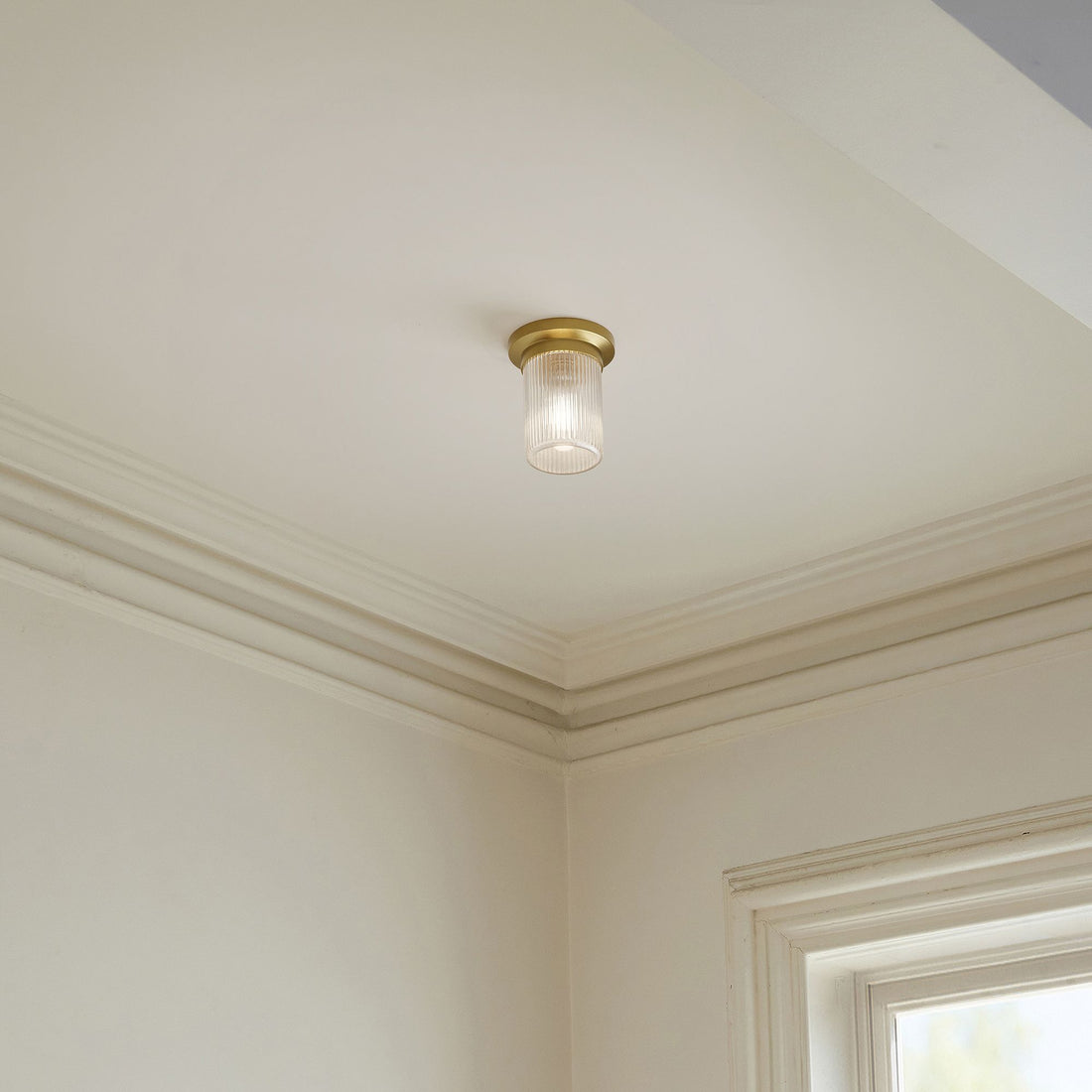 Rivora Fluted Glass Flush Mount – Ribbed Durable Ceiling Light