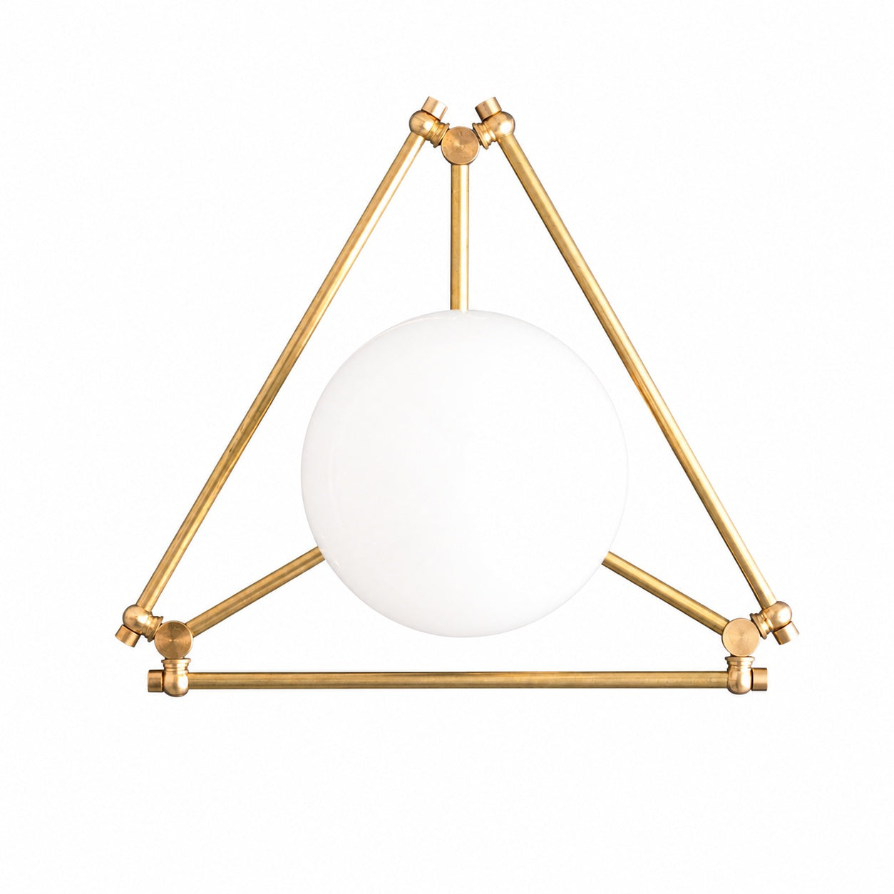 Glorica Glass Geometric Brass Ceiling Lamp - Hand-Blown Globe Design