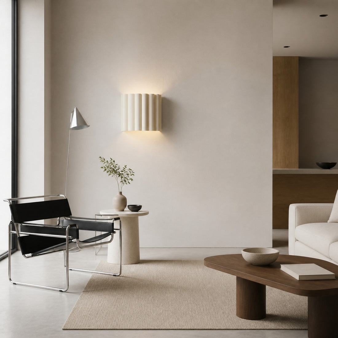 Velura Linen Fold Wall Sconce - Fabric Soft Pleated Design Ambient Lighting for Bedroom or Hallway
