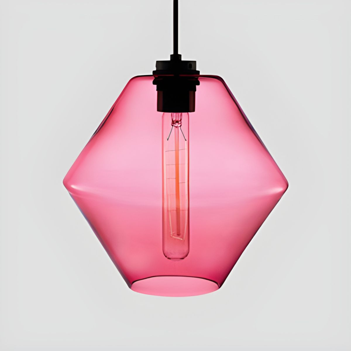 Crystalline Series Pendant Light - Blown Glass Multi Colored Glass Pendant Lamp