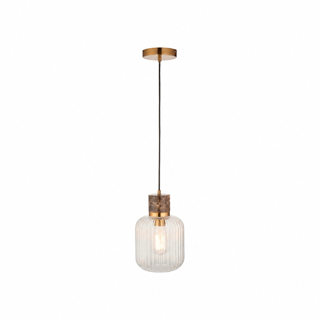 Korlisse Natural Stone and Glass Pendant Light – Stylish Lamp for Lounge or Living Room