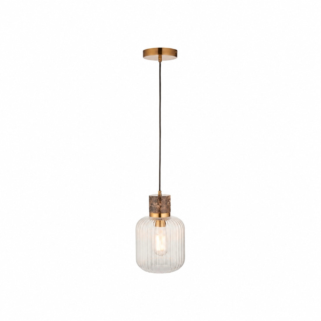 Korlisse Natural Stone and Glass Pendant Light – Stylish Lamp for Lounge or Living Room