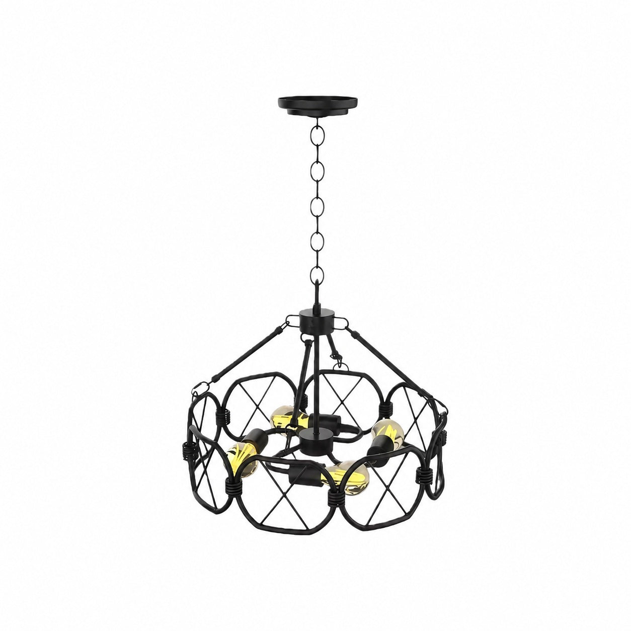 FerraLoft Geometric Cage Metal Pendant Light - Industrial Hanging Fixture for Kitchen Island