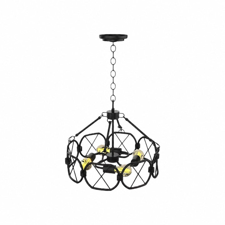 FerraLoft Geometric Cage Metal Pendant Light - Industrial Hanging Fixture for Kitchen Island