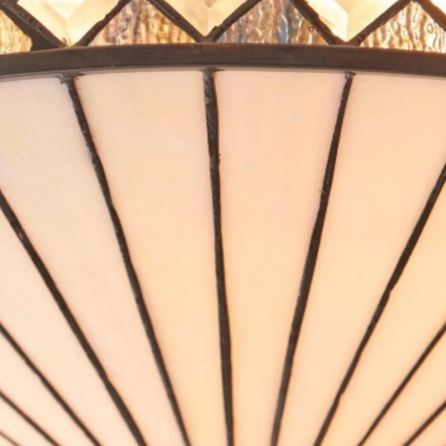 TF Fargo Semi-Flush Ceiling Lamp - A Classic Deco Light with a Decorative Glass Shade for Multi room Use