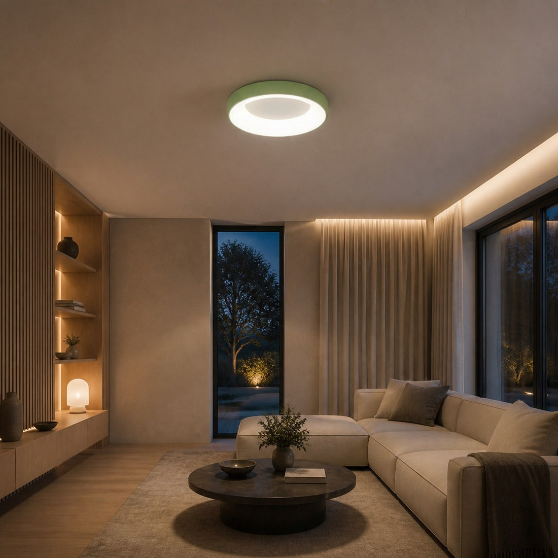 Lumiflexa Modern Round Ceiling Light Acrylic Shade for Bedroom and Hallways