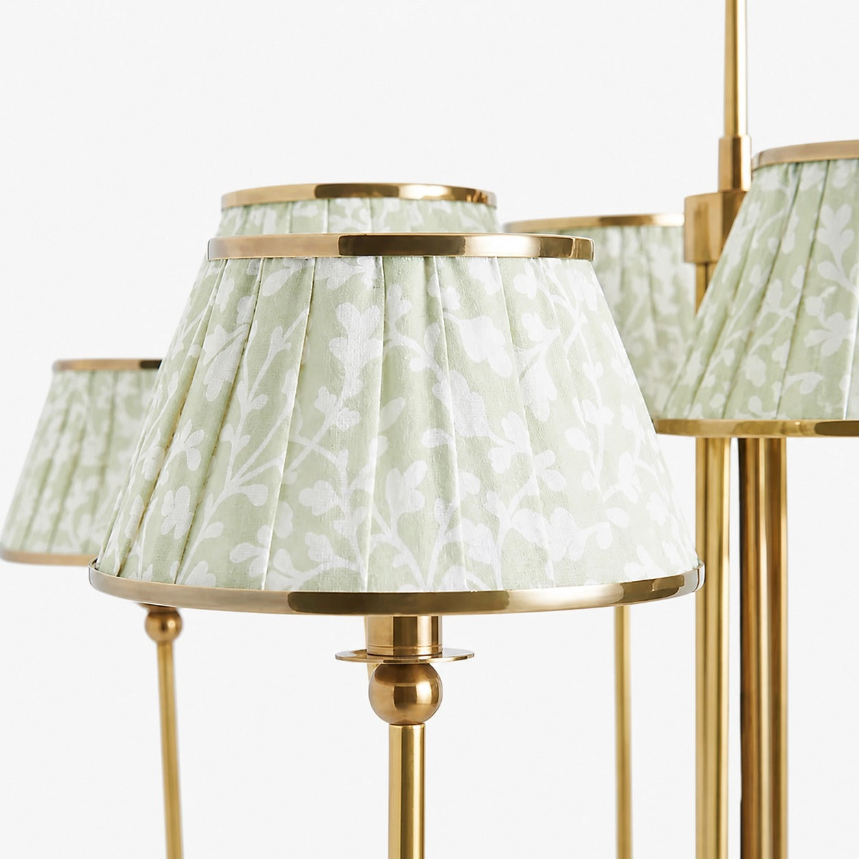 Ruchee Chandelier – Layered Fabric Shade Brass Ceiling Light for Dining or Living Spaces
