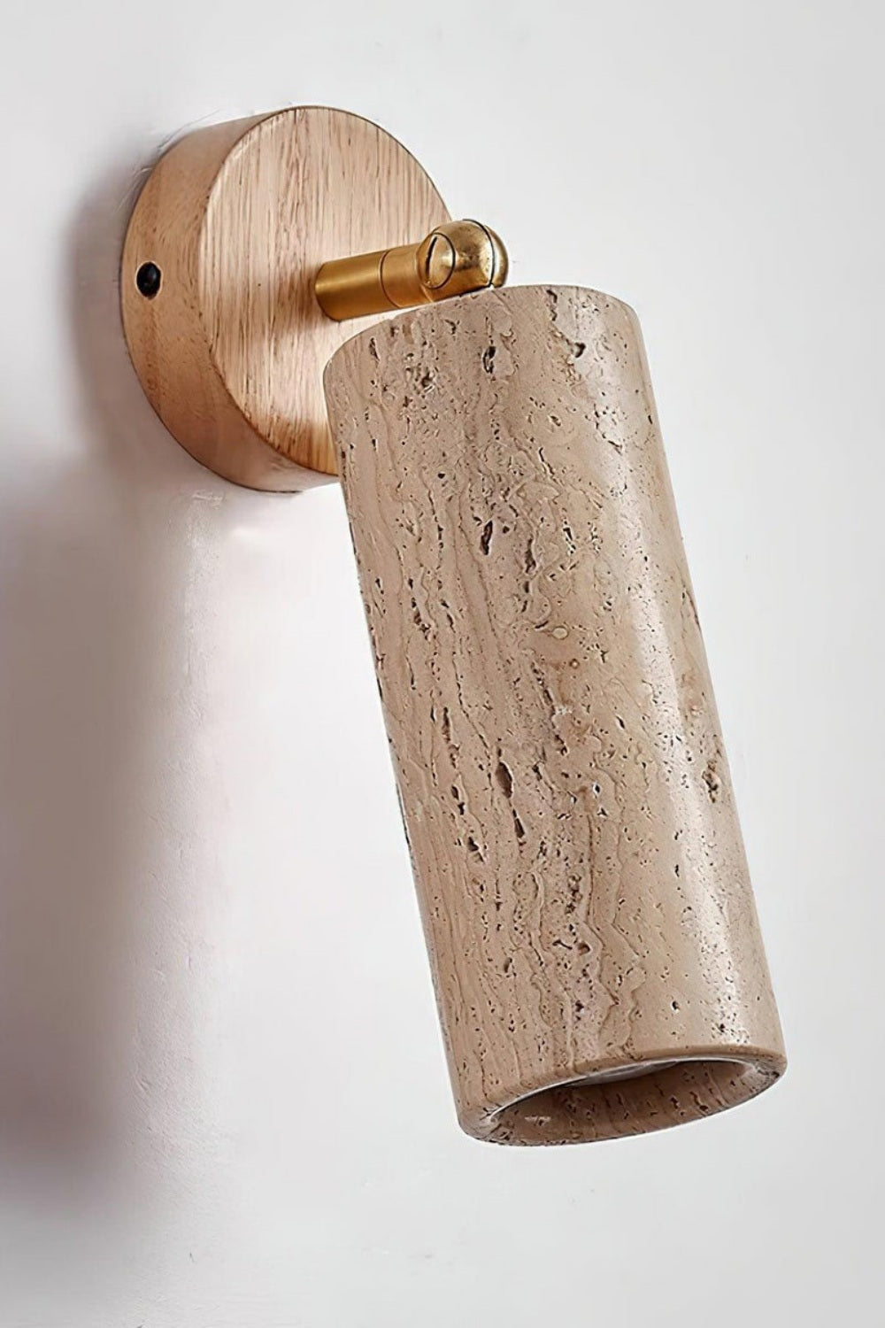Mireille Modern Cylindrical Travertine Pivot Wall Light