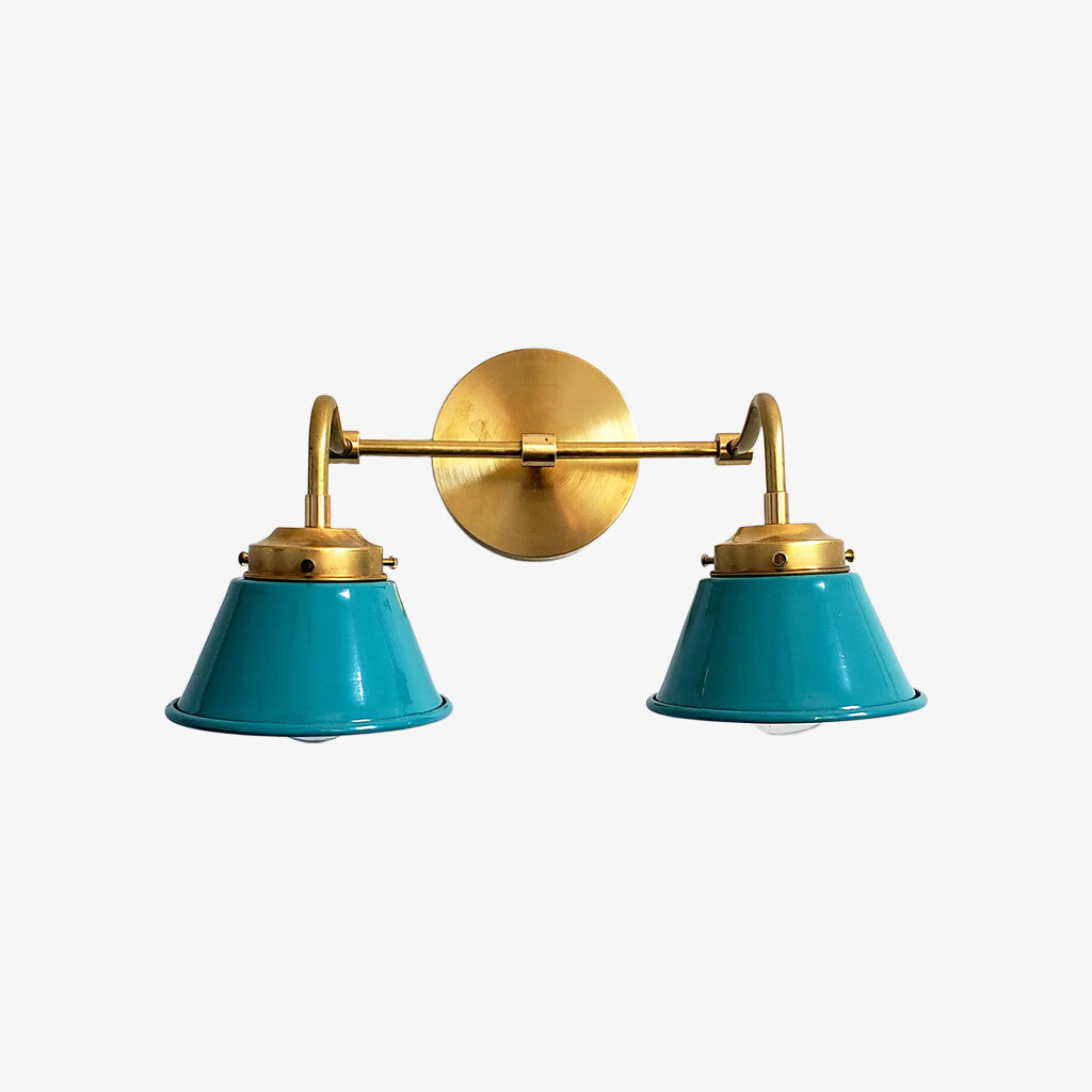 Modern Double Cone Brass Sconce - Accent Lighting For Bathroom & Hallway