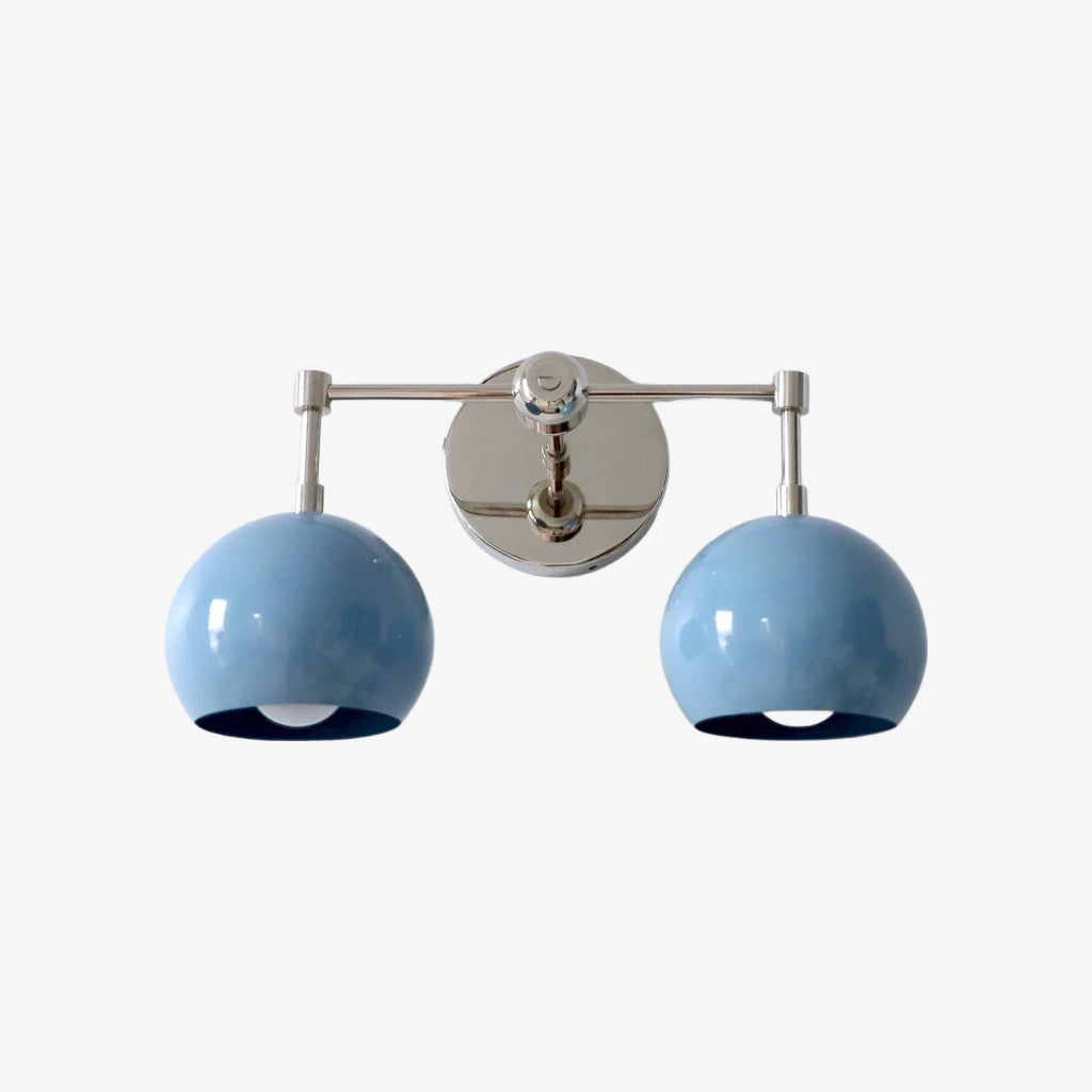 Navy Wall Light - Double Ball Bath Vanity Mirror Wall Sconce