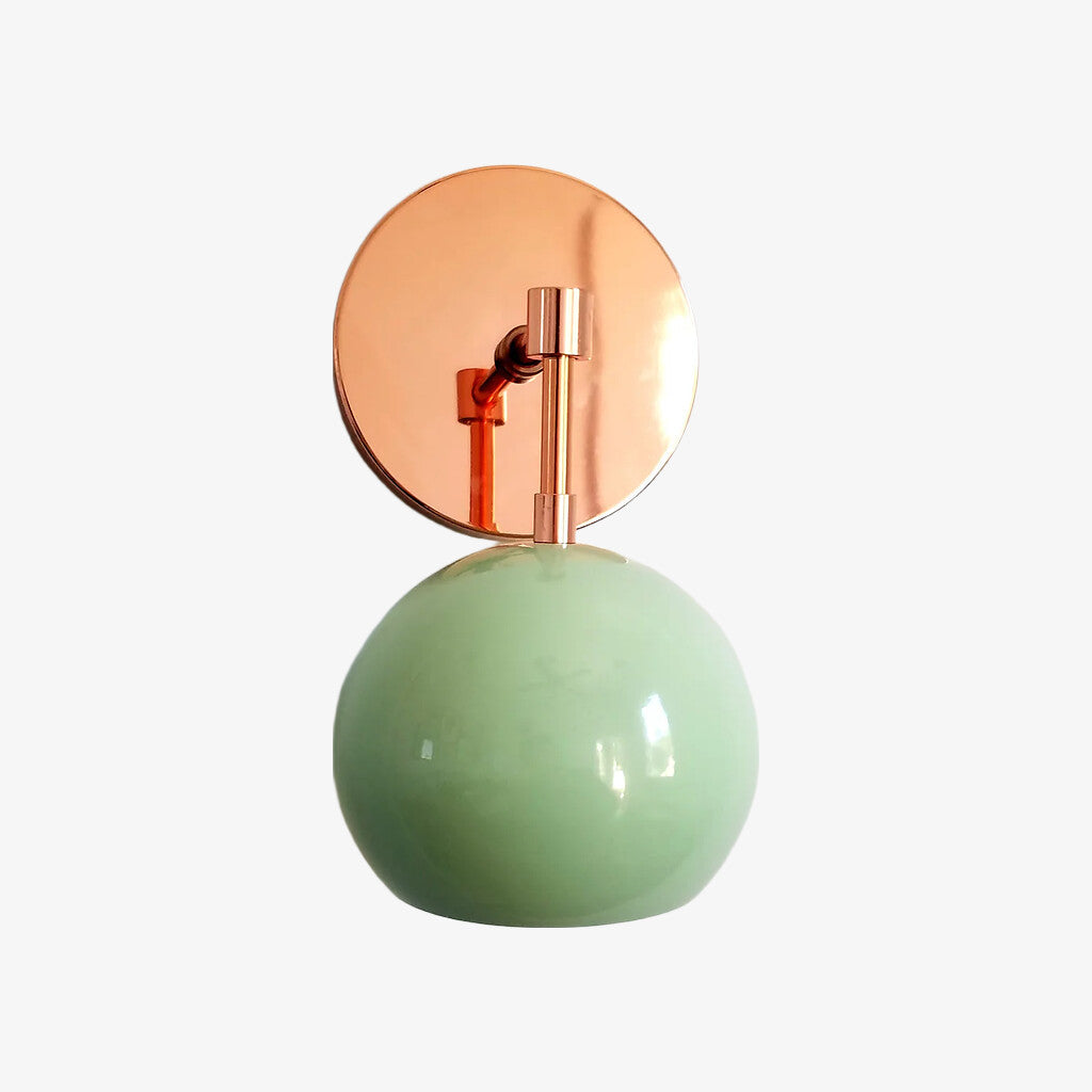 Vintage Inspired Spring Green Globe Wall Sconce