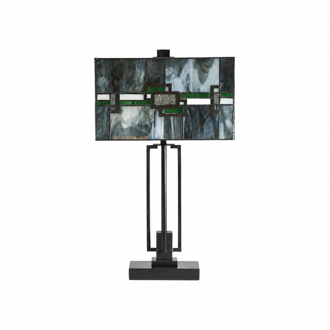 Culletto Stained-Glass Rectangular Table Lamp – Artisan Look for Bedrooms and Hallways