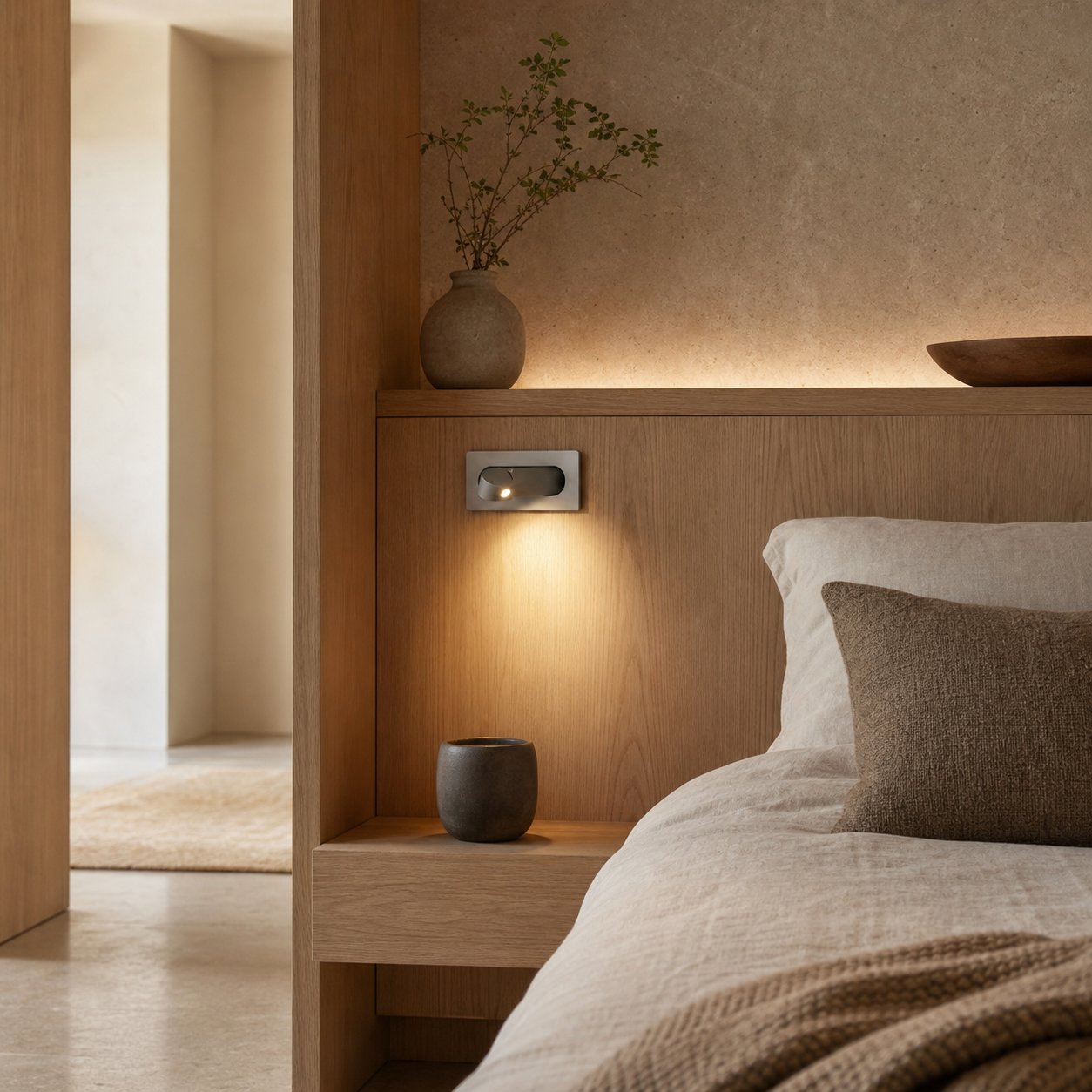 Noctiqo Adjustable LED Bedside Wall Light - Contemporary Design Metal Night Lamp for Home