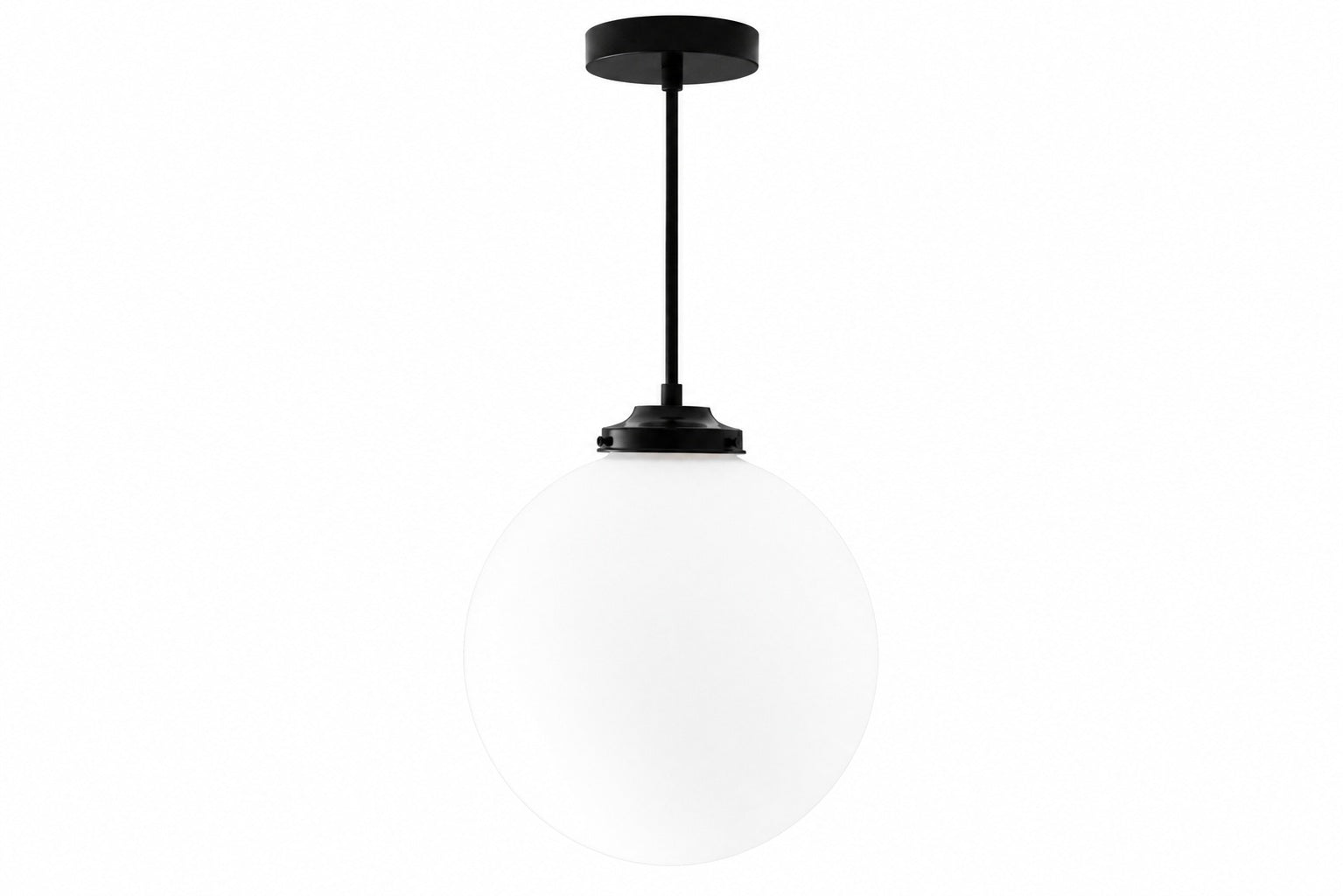 Glorica Glass 12 Inch Globe Ceiling Light - Frosted Glass Art Deco Pendant And Flush Mount