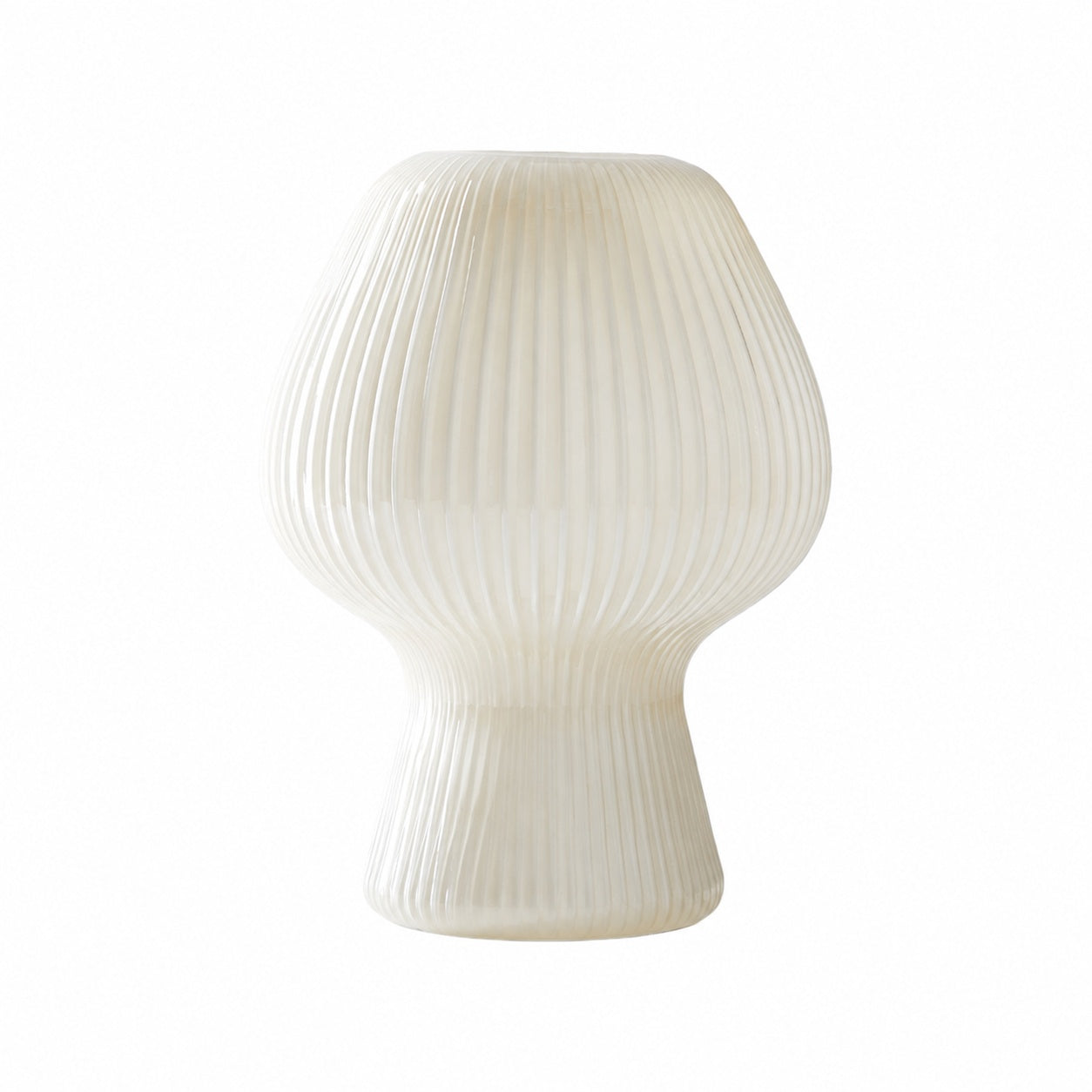 Nera Ribbed Glass Table Lamp Retro – Modern Design Glow Nightstand Accent
