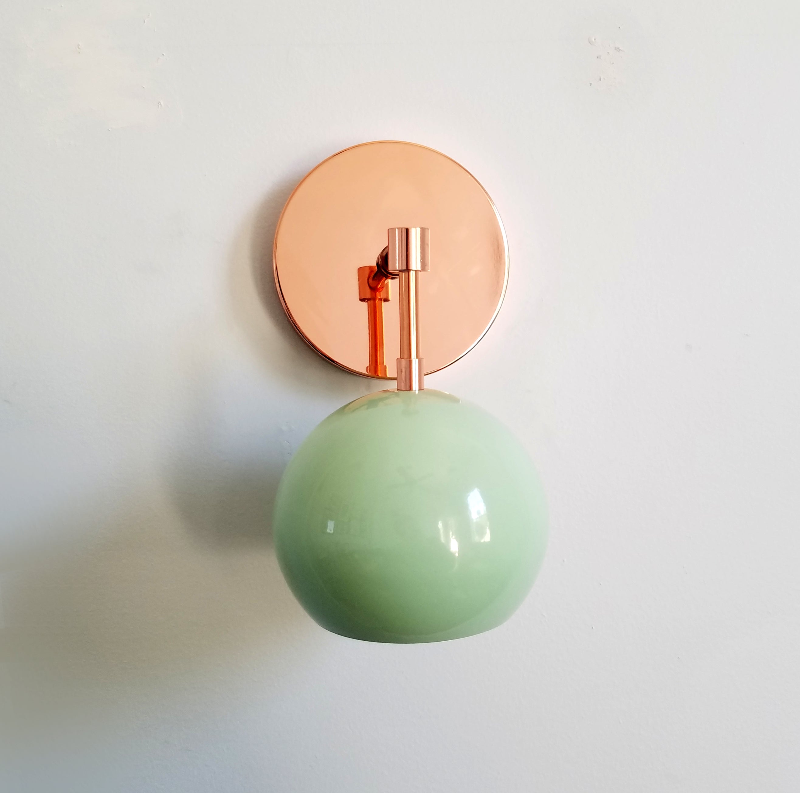 Vintage Inspired Spring Green Globe Wall Sconce