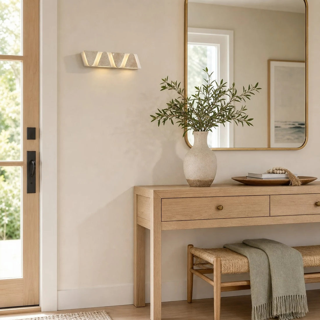 Travertine-Texture Multi-Head Wall Sconce