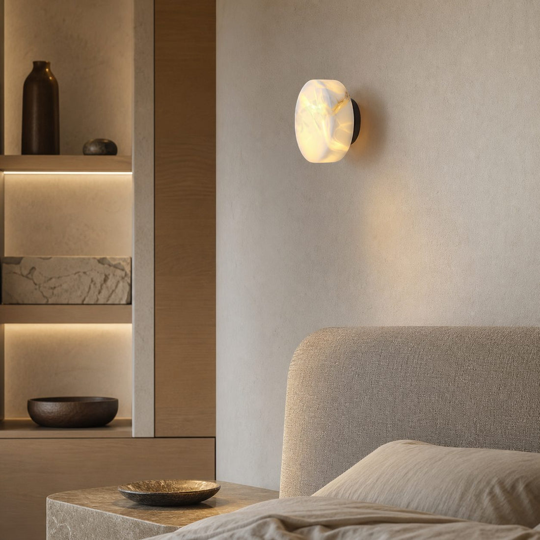 Cylindrical Alabaster Wall Lamp