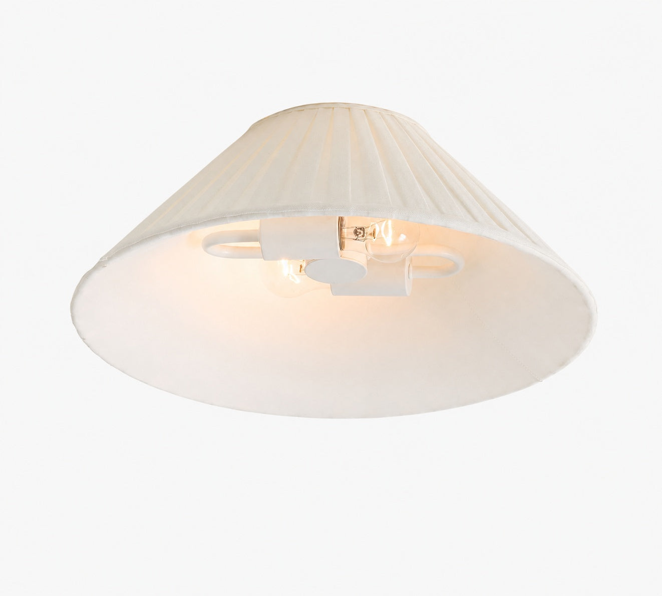 Luvora Pleated Shade Flush Mount - Fabric Round Design for Low Ceilings