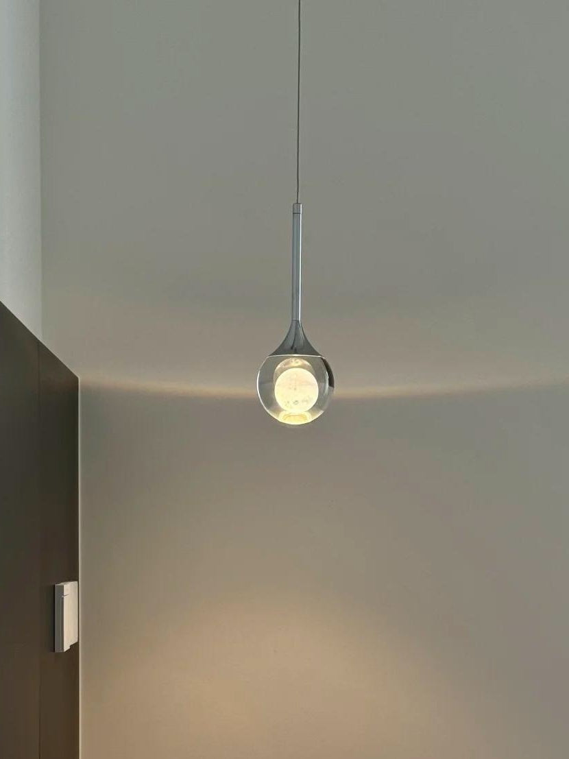 Moon Clear Glass Ball Pendant Light