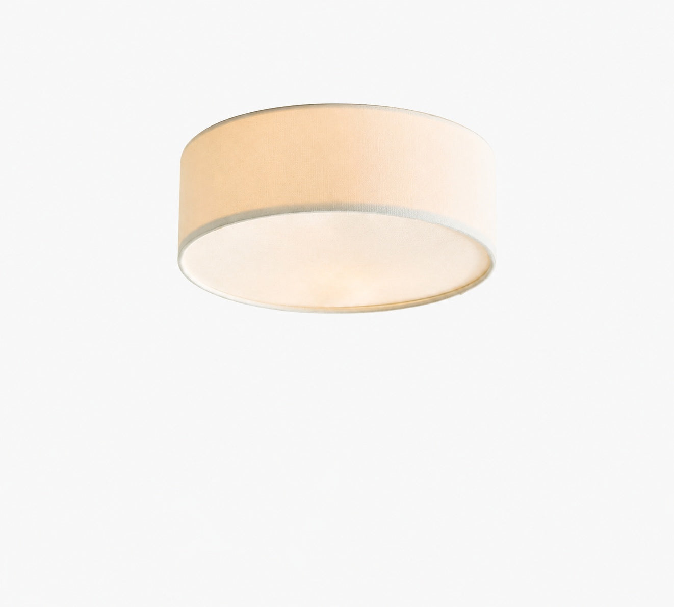 Dumora Linen Drum Ceiling Light - Flush Mount Iron Fixture with Fabric Shade