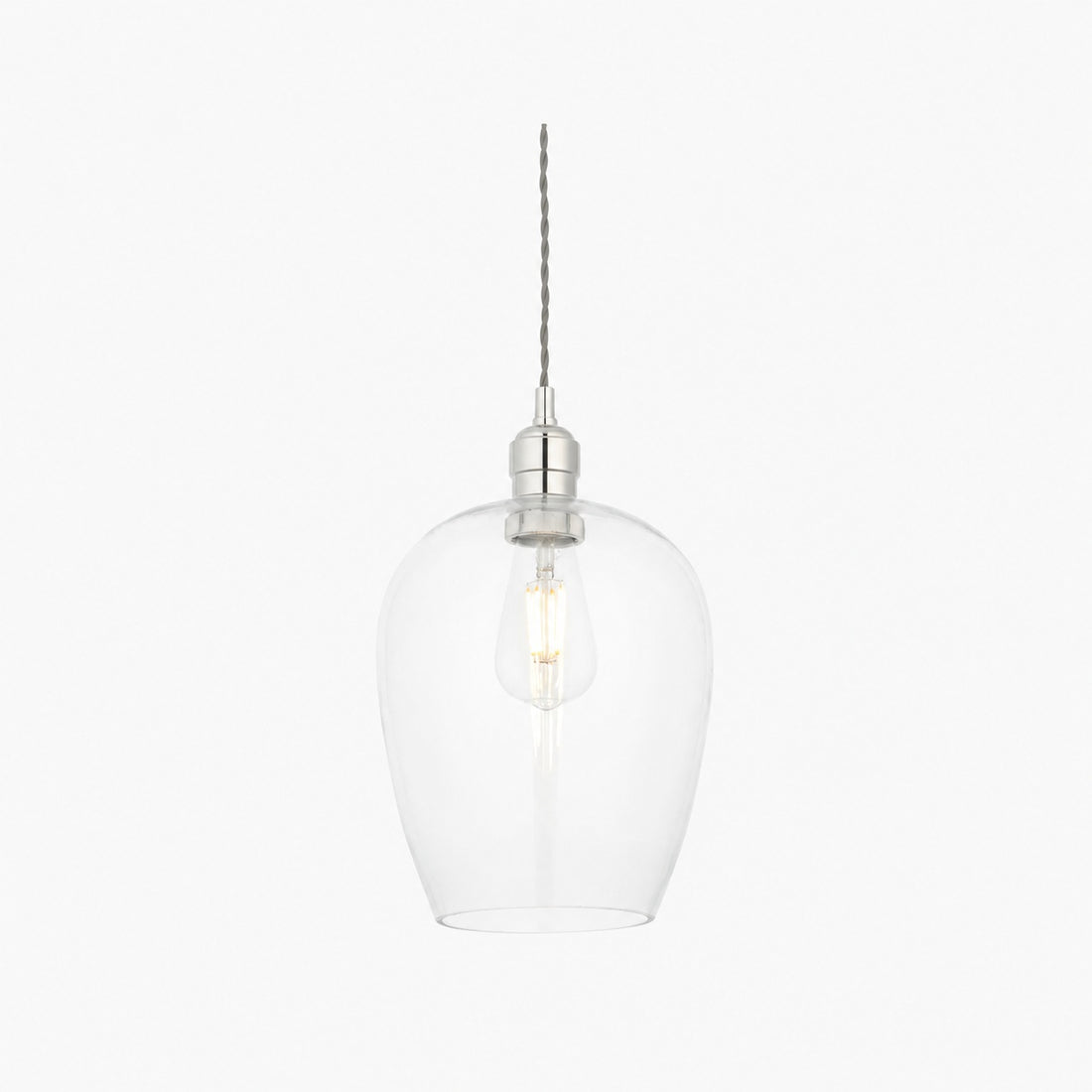 Clarione Height-Adjustable Glass Pendant Light - Classic Art Deco Light