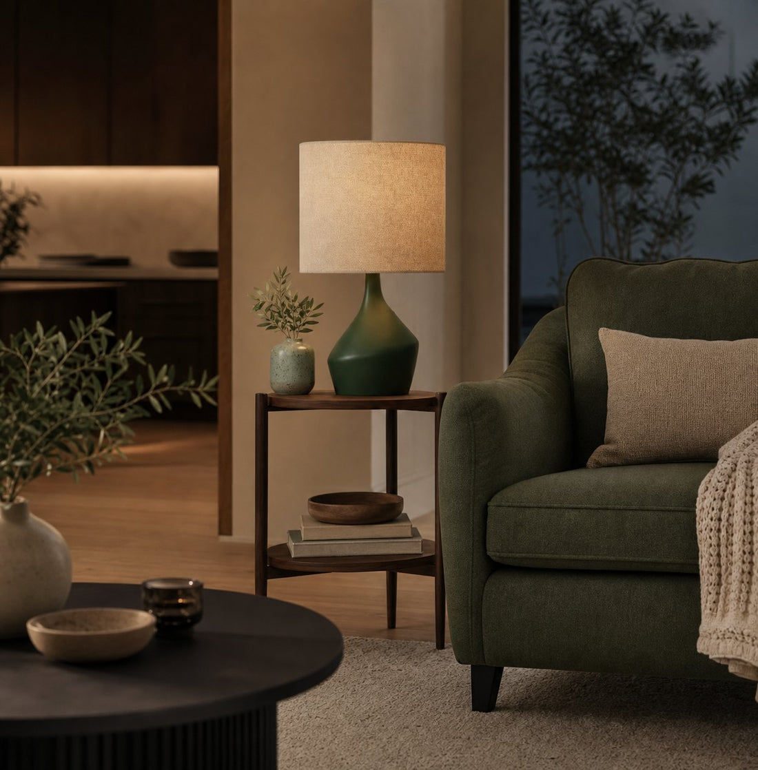 Lumo Modern Asymmetrical Table Lamp - Artistic Ceramic Body Ambient Lighting for Contemporary Home and Office