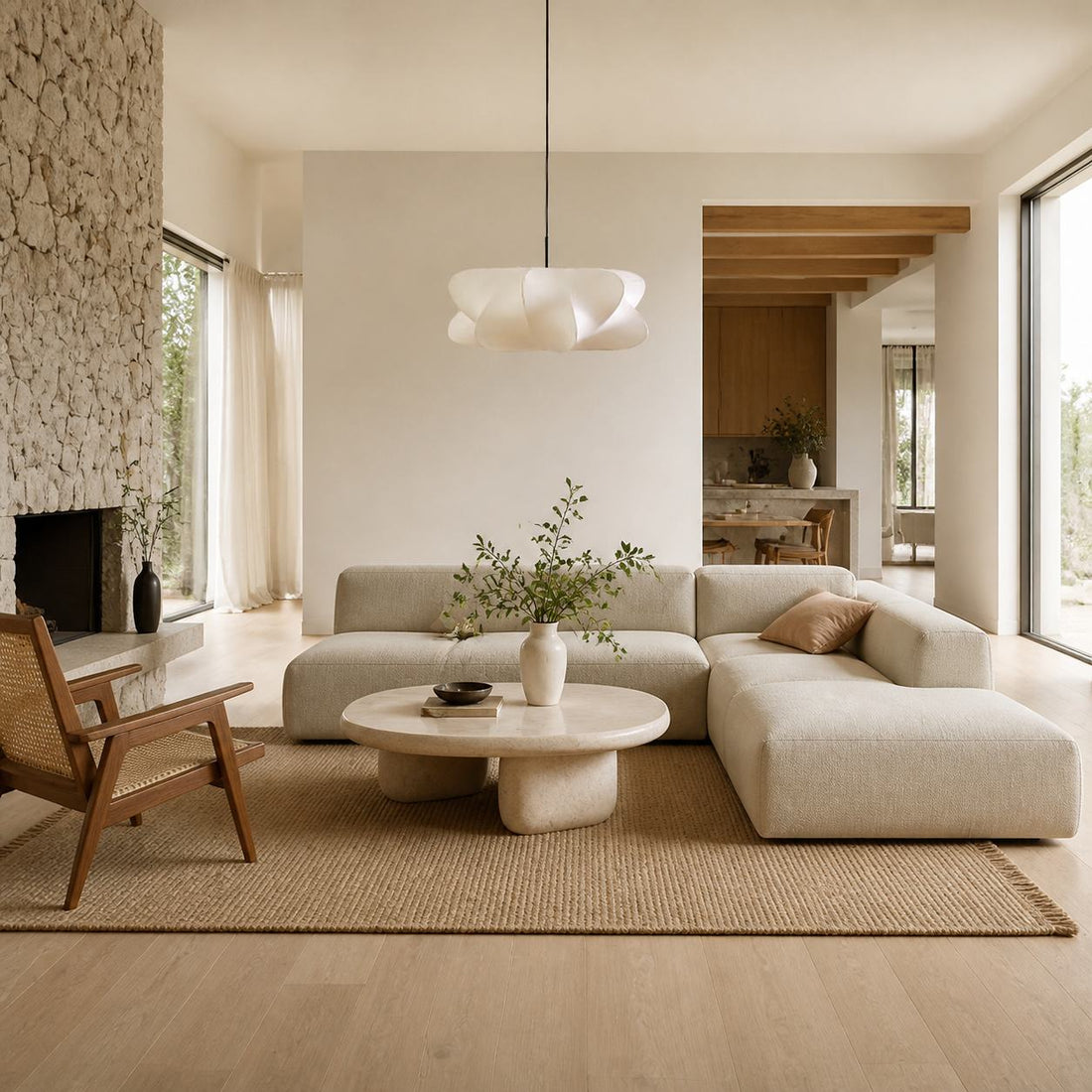 Havion Cocoon Pendant Lamp - Minimalist Polymer Shade with Adjustable Hanging