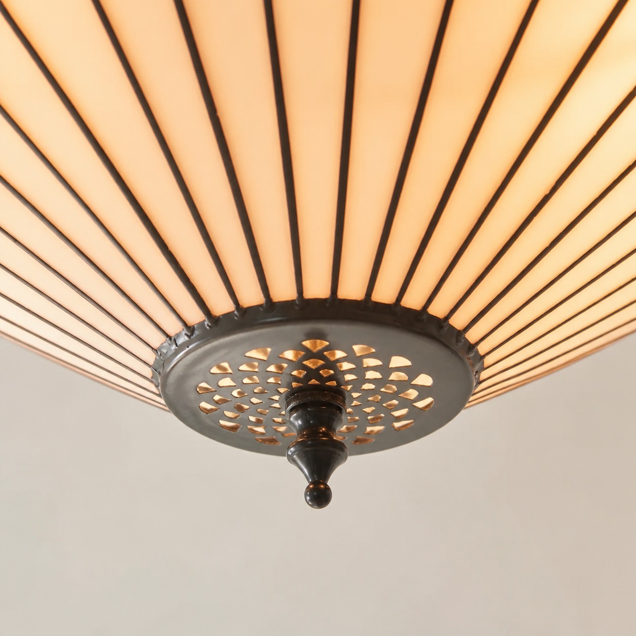 TF Fargo Adjustable Pendant with Stained-Glass Inspired Inverted Shade for Island and Dining