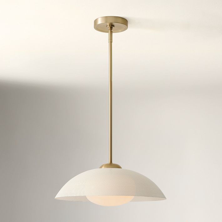 Elorina Pendant Light - Perforated Metal Shade, Champagne Bronze