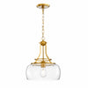Lirra Vintage Transparent Glass Dome Pendant Light - Classic Industrial Style for Entryway U10