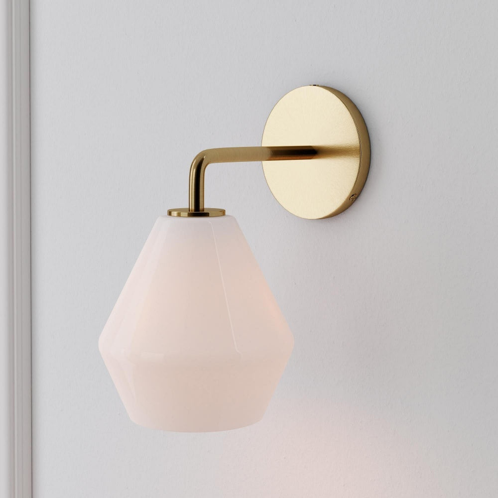 Sculptural Glass Geo Sconce - Modern Bathroom Mirror Globe Wall Light