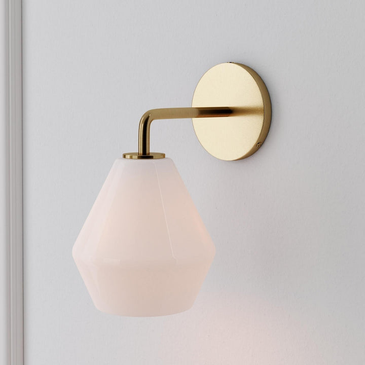 Sculptural Glass Geo Sconce - Modern Bathroom Mirror Globe Wall Light