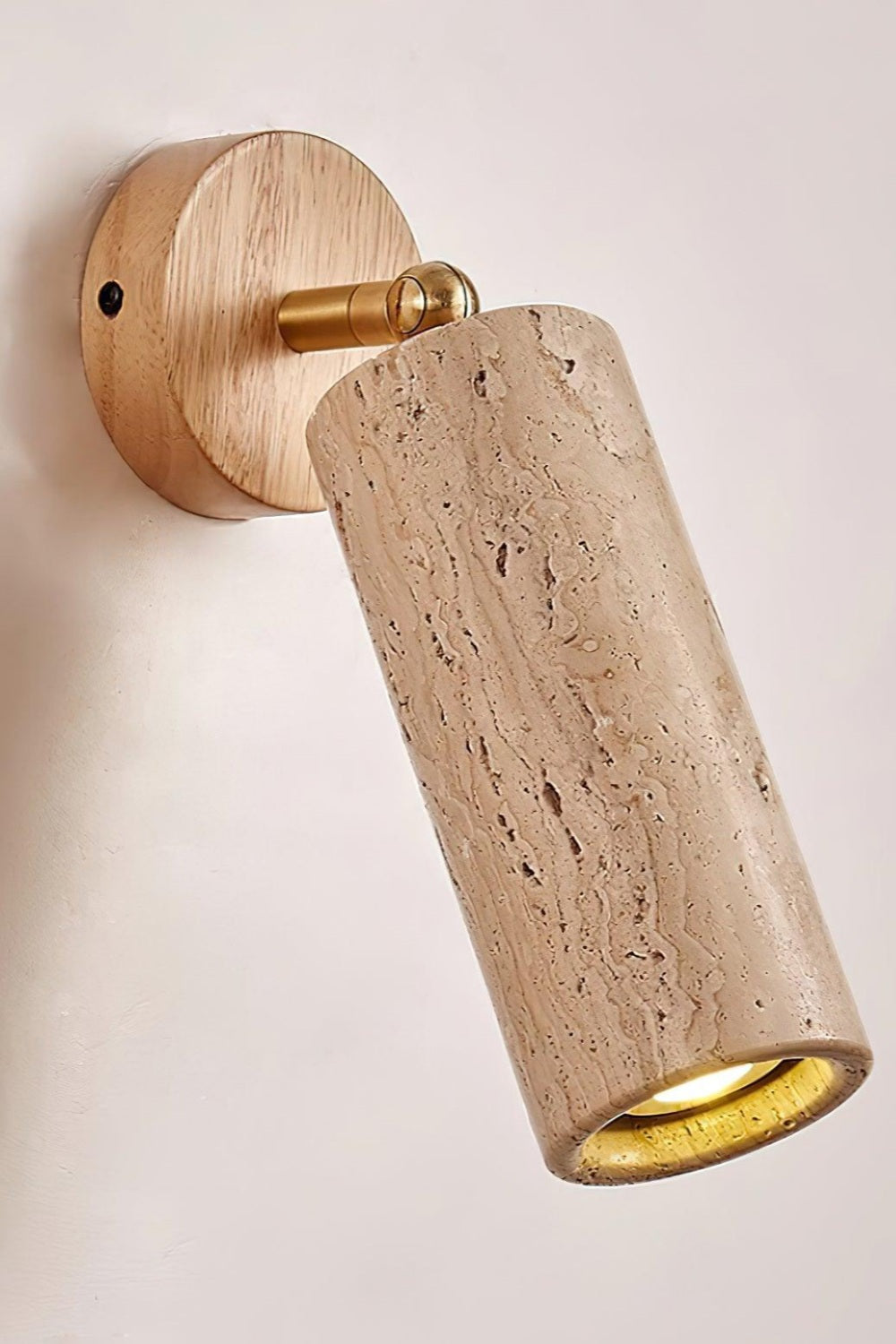 Mireille Modern Cylindrical Travertine Pivot Wall Light