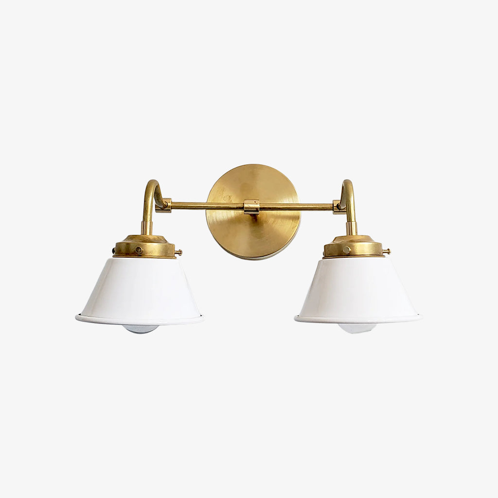 Modern Double Cone Brass Sconce - Accent Lighting For Bathroom & Hallway