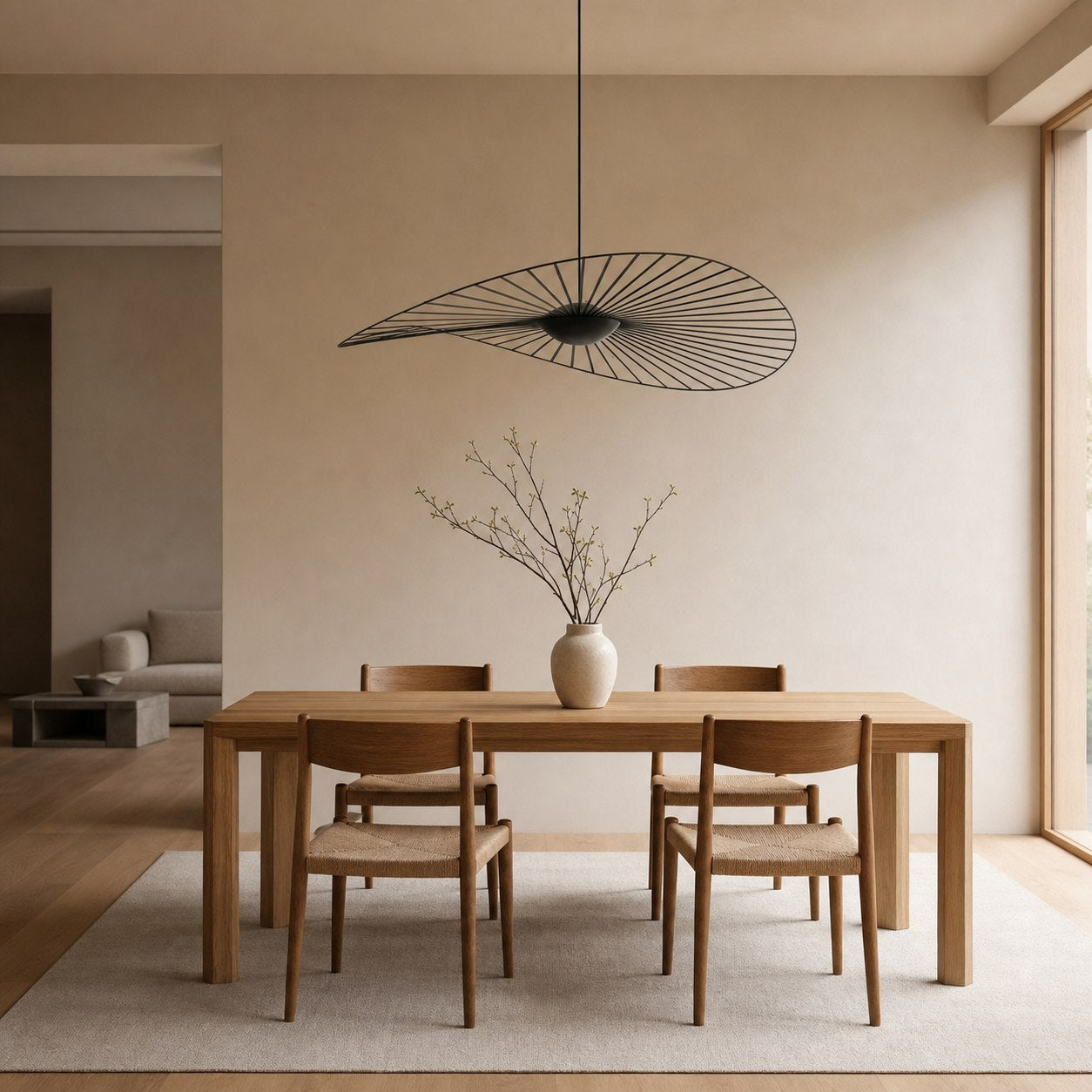 Spirava Modern Straw Hat Pendant Lamp - Nordic Hanging Light for Living N49