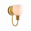 Tracian Wall Sconce - Curved Arm with Glass or Linen Shade for Bedroom