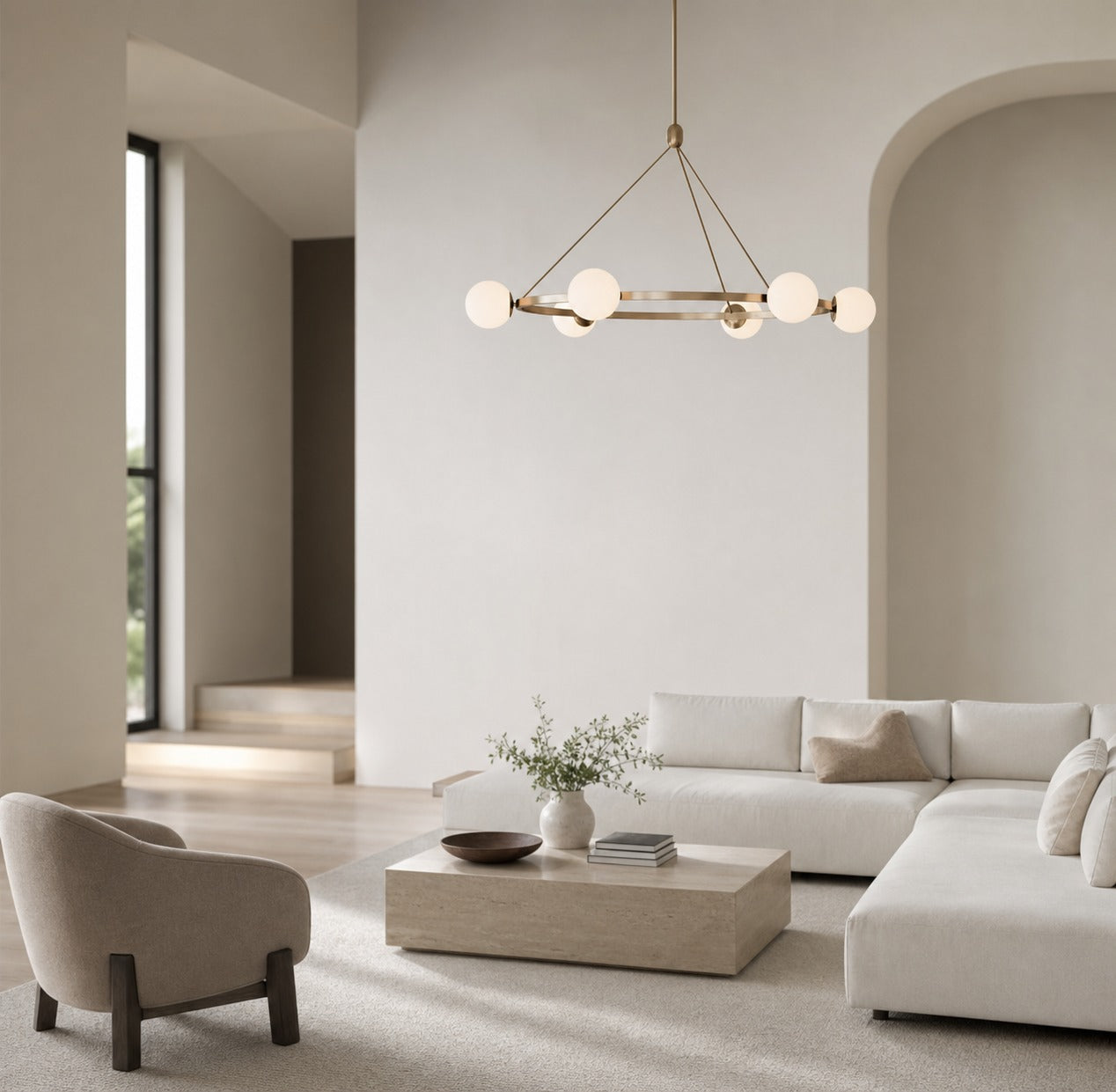 Brelia Round Light Chandelier - Modern Globe Chandelier in Stylish Design