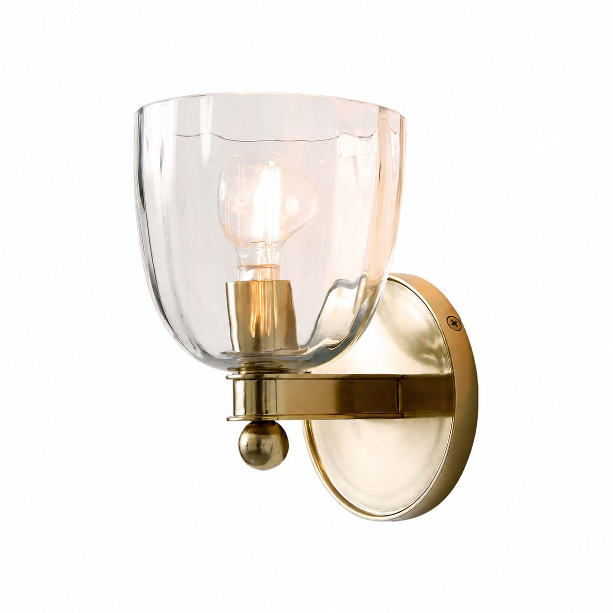 Vega Glass Minimalist Globe Wall Sconce Soft Diffused Glow Available in One or Two Lights