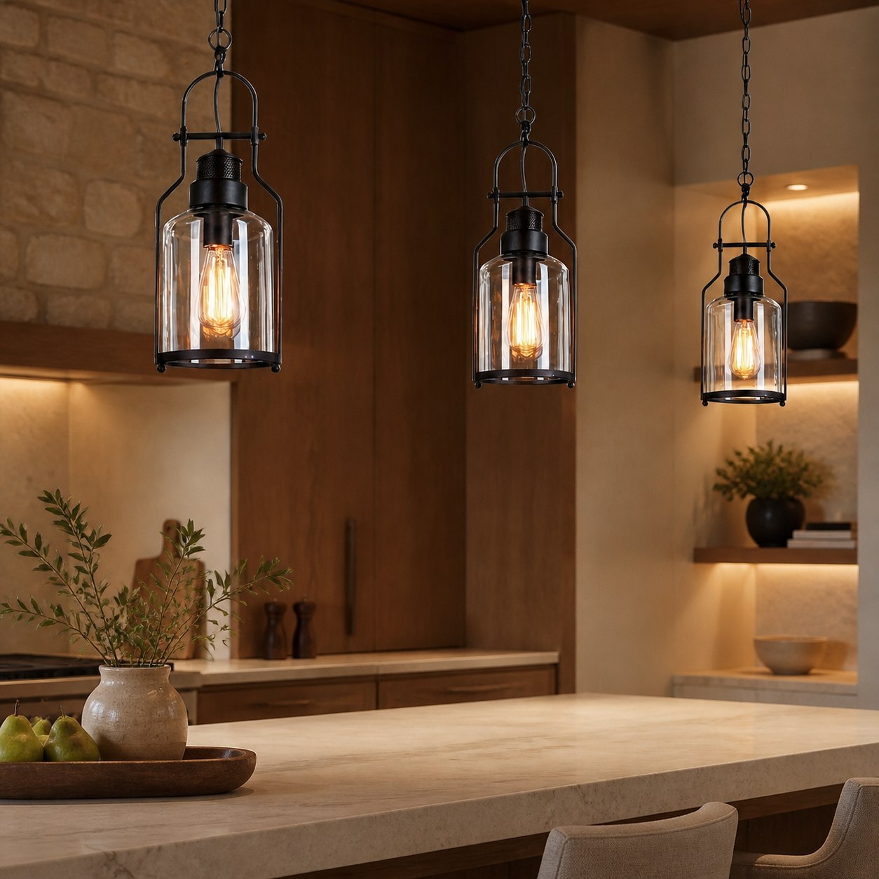 Lirra Vintage Iron Glass Pendant Lamp - Industrial Style Ceiling Lamp for Bars and Homes U20