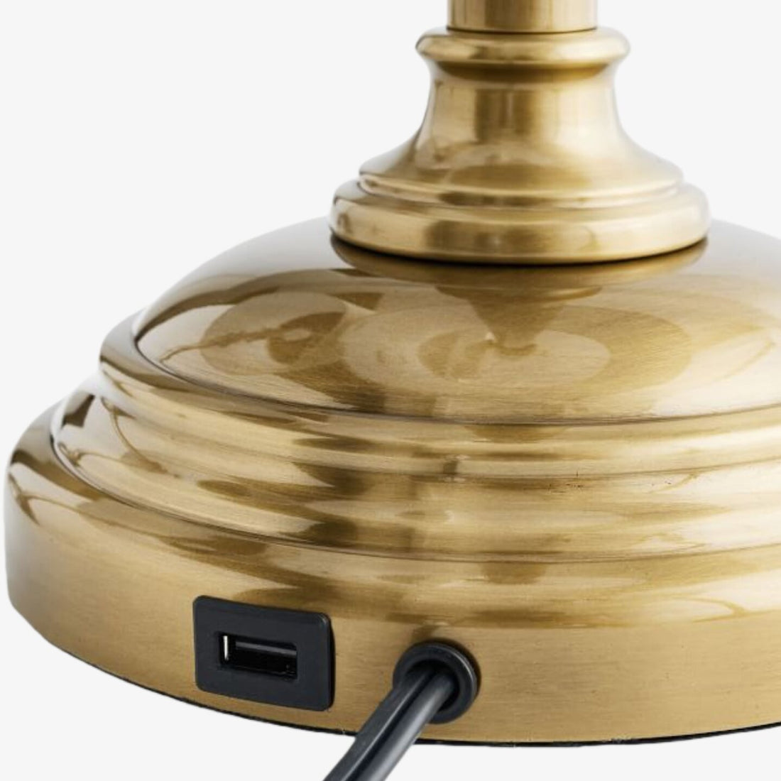 Nera USB Table Lamp - Adjustable Height Sleek Metal Modern Lamp for Office and Living Room