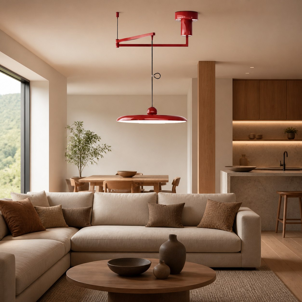 Swinglo Swing Arm Pendant Lamp - Adjustable Disc Design Hanging Light for Dining Area N65