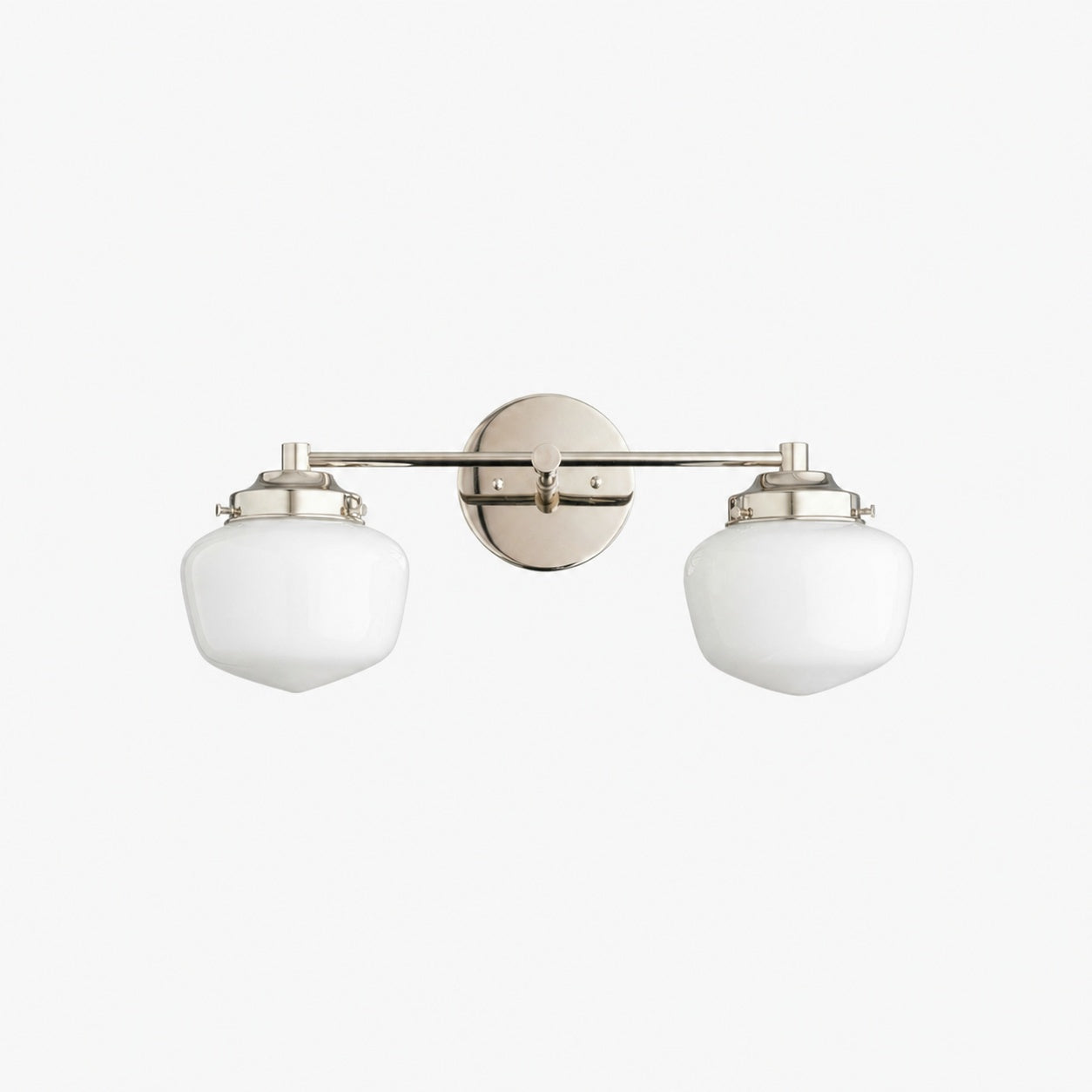 Opalume Glass Art Deco Vanity Light - Bathroom Wall Sconce with White Glass Shades