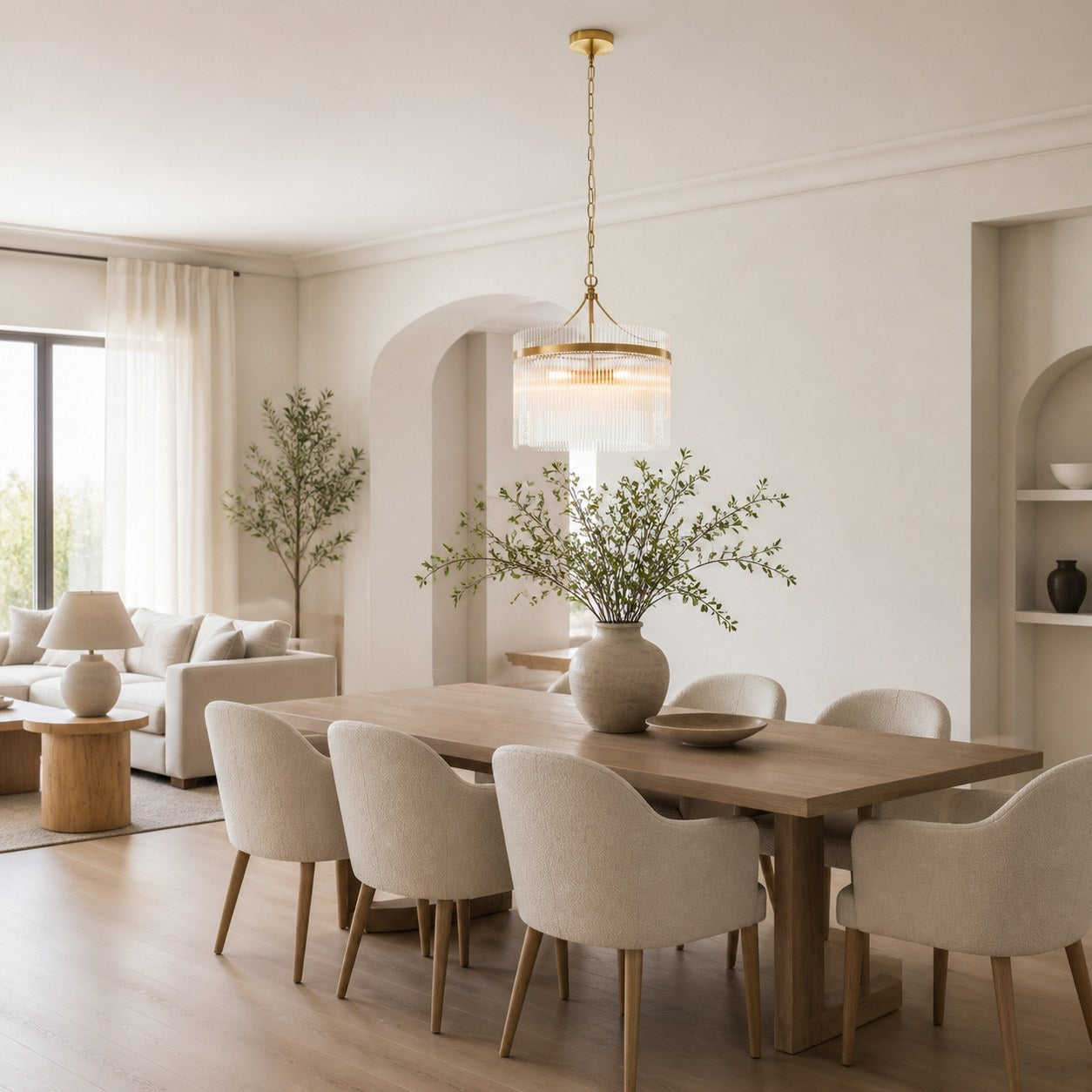 RibGlow Pendant Light – Trio Pendant with Elegant Glass Rods for Dining or Hallway