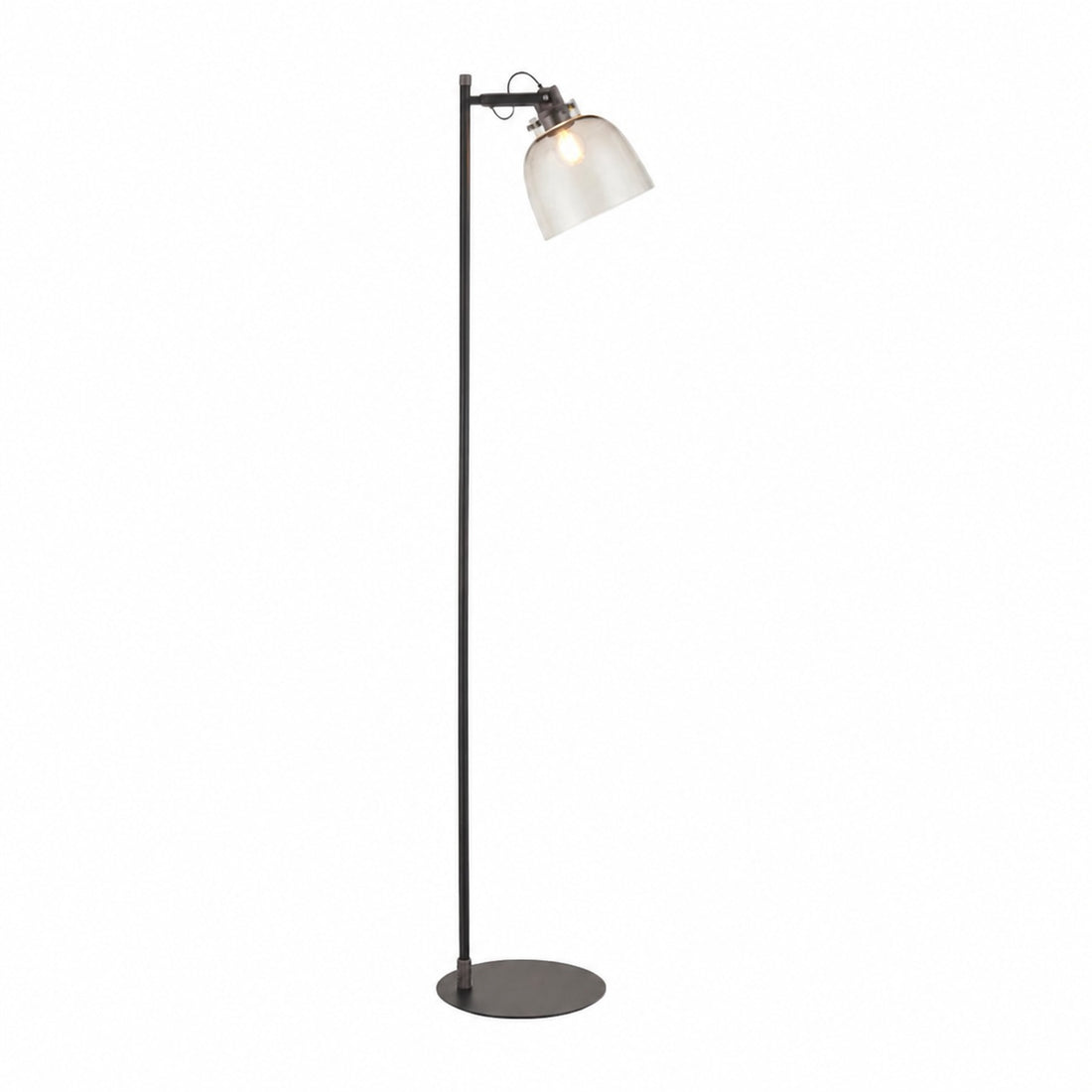 Readium Industrial Floor Lamp - Adjustable Glass Head Metal Base for Living Room and Bedroom